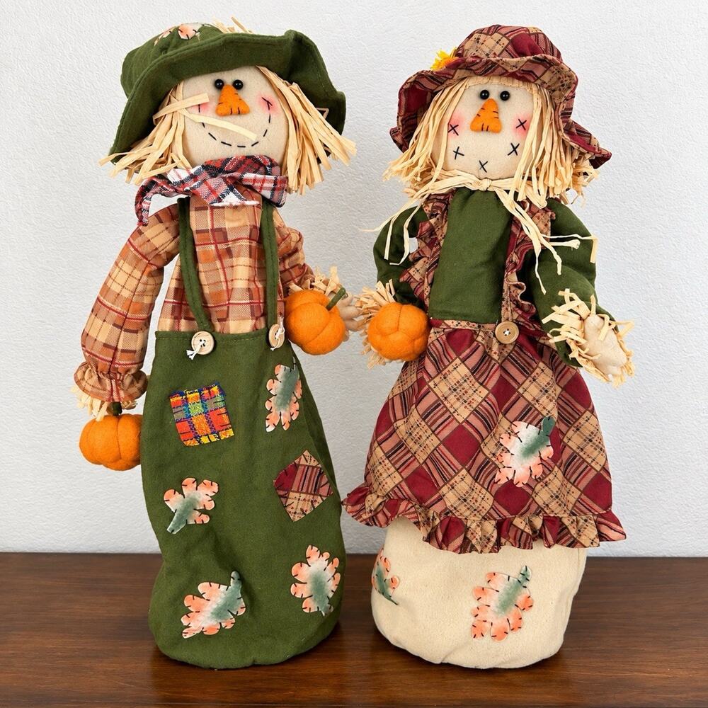 VIntage Dan Dee Collectors Choice Fall Scarecrow Couple Decorative Figures